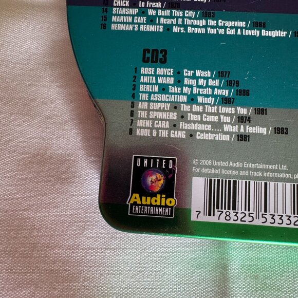 United Audio Entertainment Embossed Tin - 3 CD Set - #1 Pop Hits - 48 Tracks - Picture 7 of 9